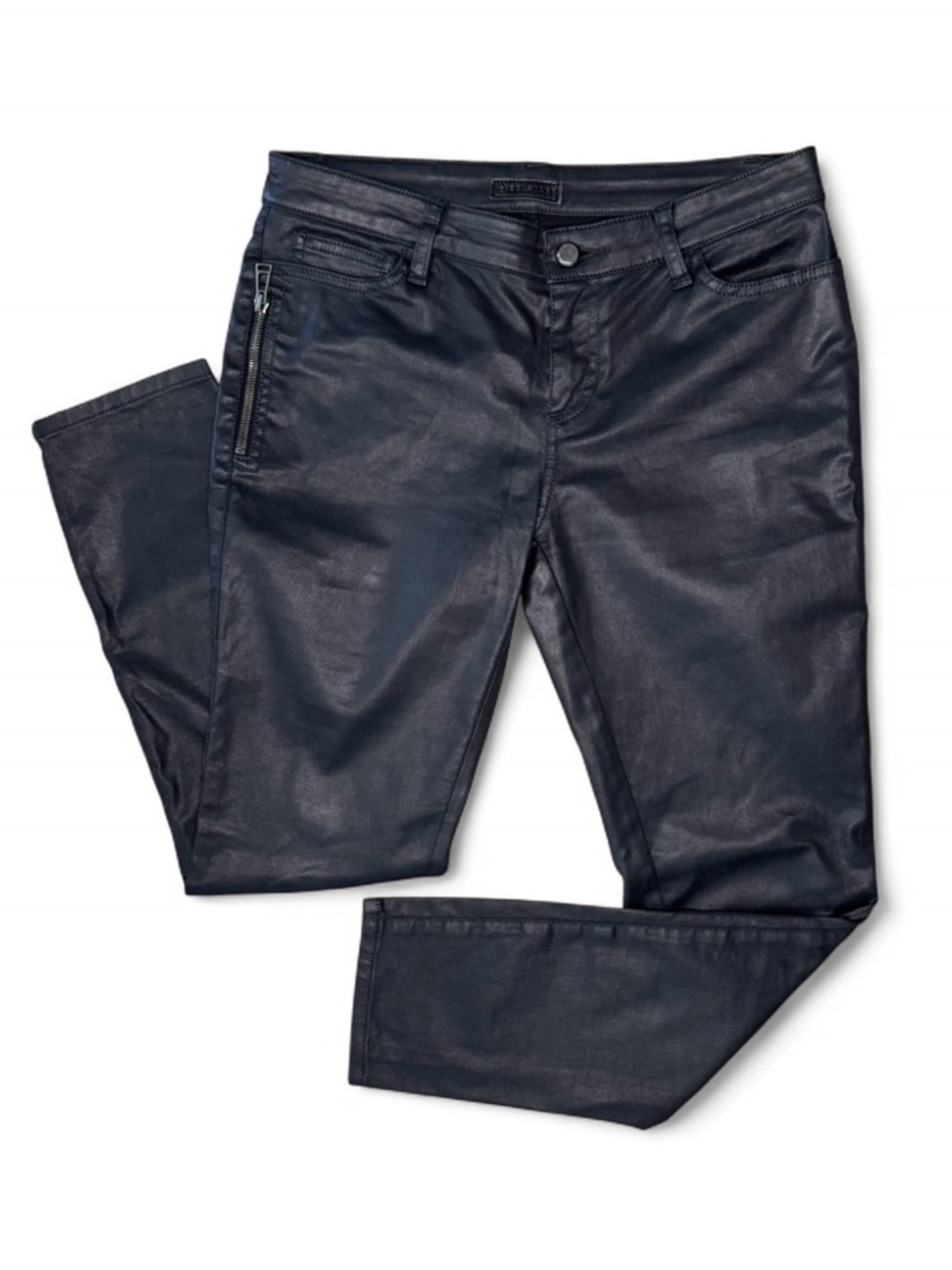 Belstaff Waxed Skinny Moto Jeans Low Rise Size 28 LIKE NEW!